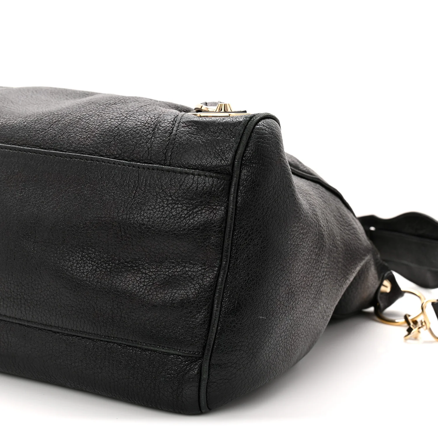 Chevre Gold Metallic Edge Hardware Velo Black