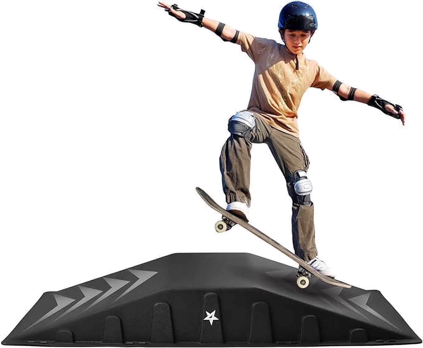 Yes4all Single - Piece Skateboard Ramp, Bike Ramp, Skate Ramp - Design for Beginners, More Durable, Safe, Capacity 220 lb
