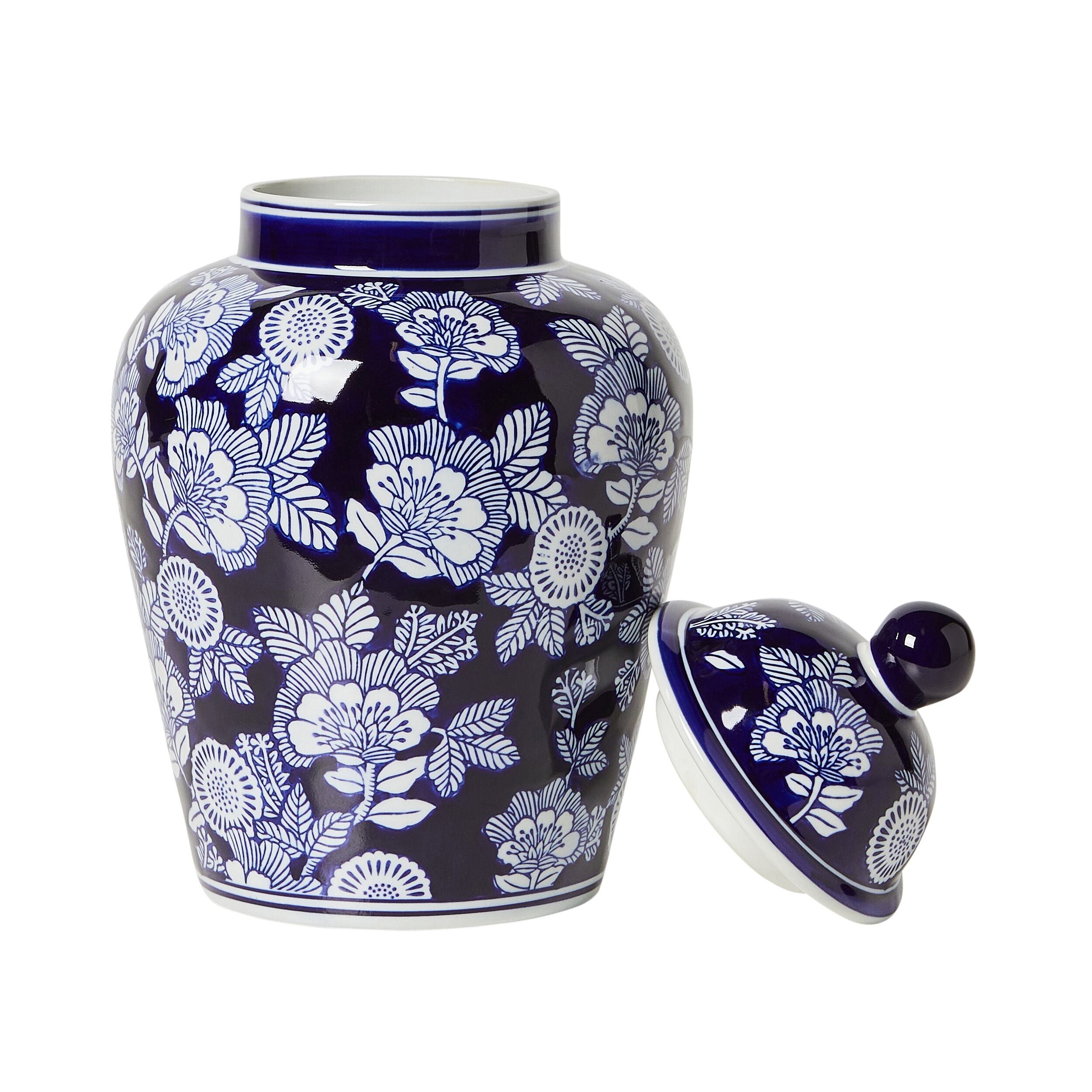 Celadon Tapestry Floral Ginger Jar 21x21x35cm