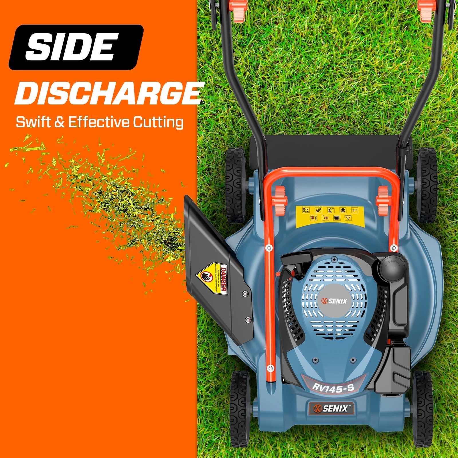 Gas Lawn mower, 18in Cutting Blade / 19in Cutting Deck, 144cc 4-Cycle Engine Push Mower with Side Discharge(18 in) - Image 10
