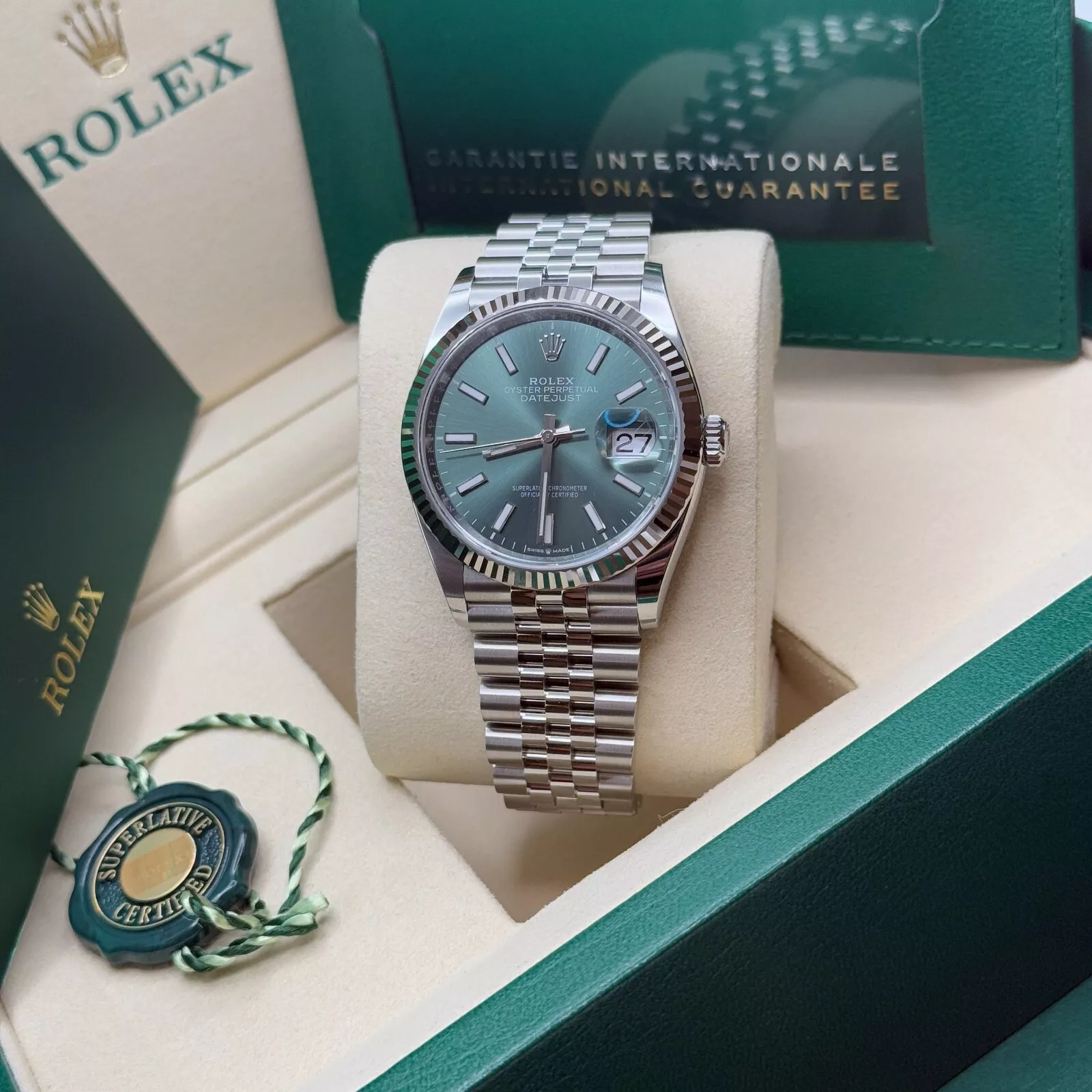 [Super Clone]RLX  Datejust 41mm Mint Green Dial Jubilee Bracelet Watch - 126334-0028
