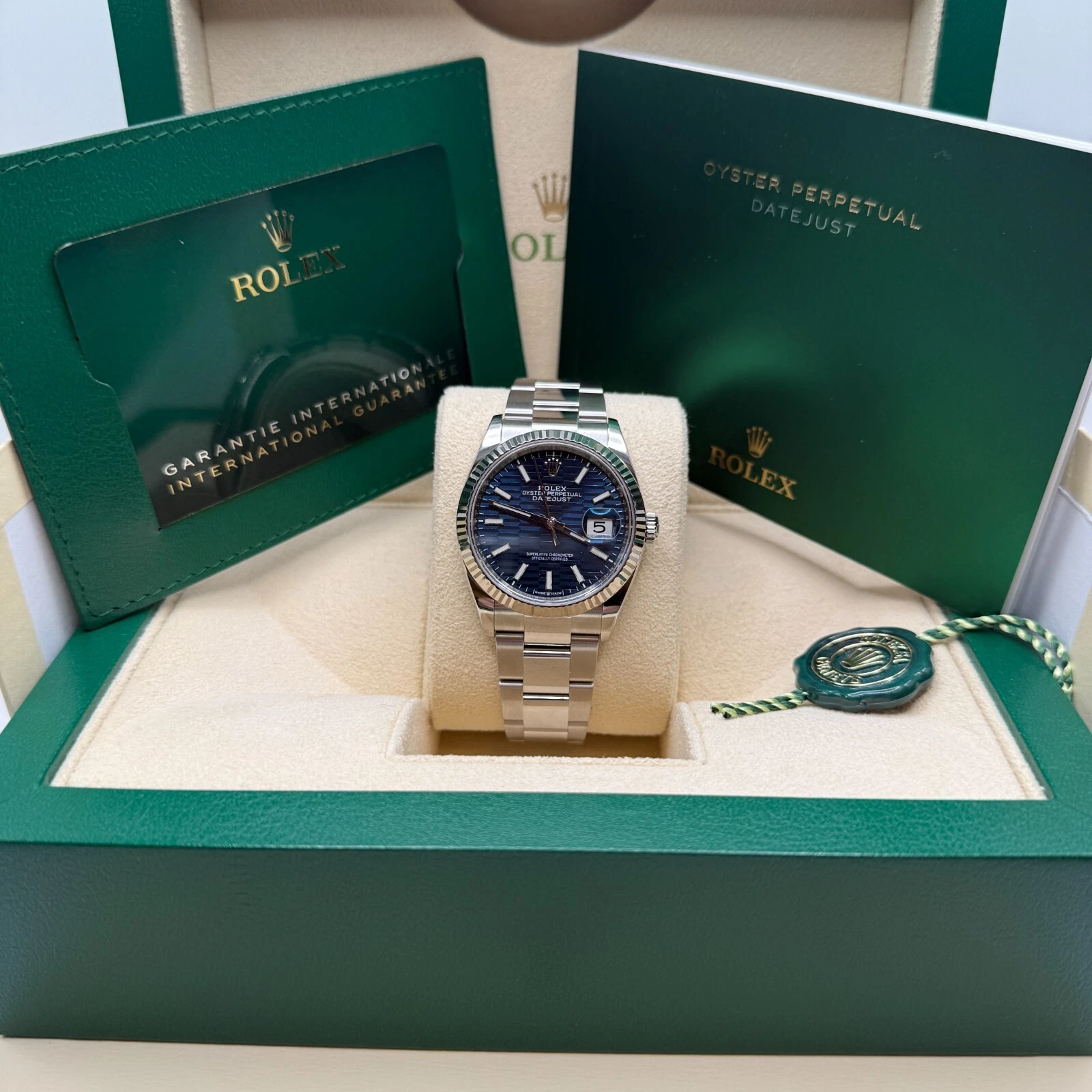 [Super Clone]RLX  Datejust 36mm 126234-0050 Blue Motif Dial 126234 Oyster Bracelet Fluted Bezel