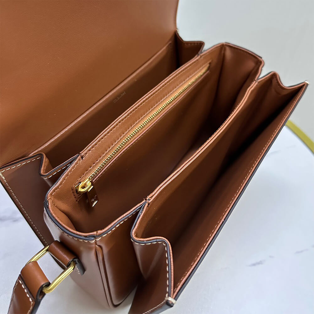 CELINE CLASSIQUE TRIOMPHE BAG in shiny calfskin(HIGH-END GRADE)