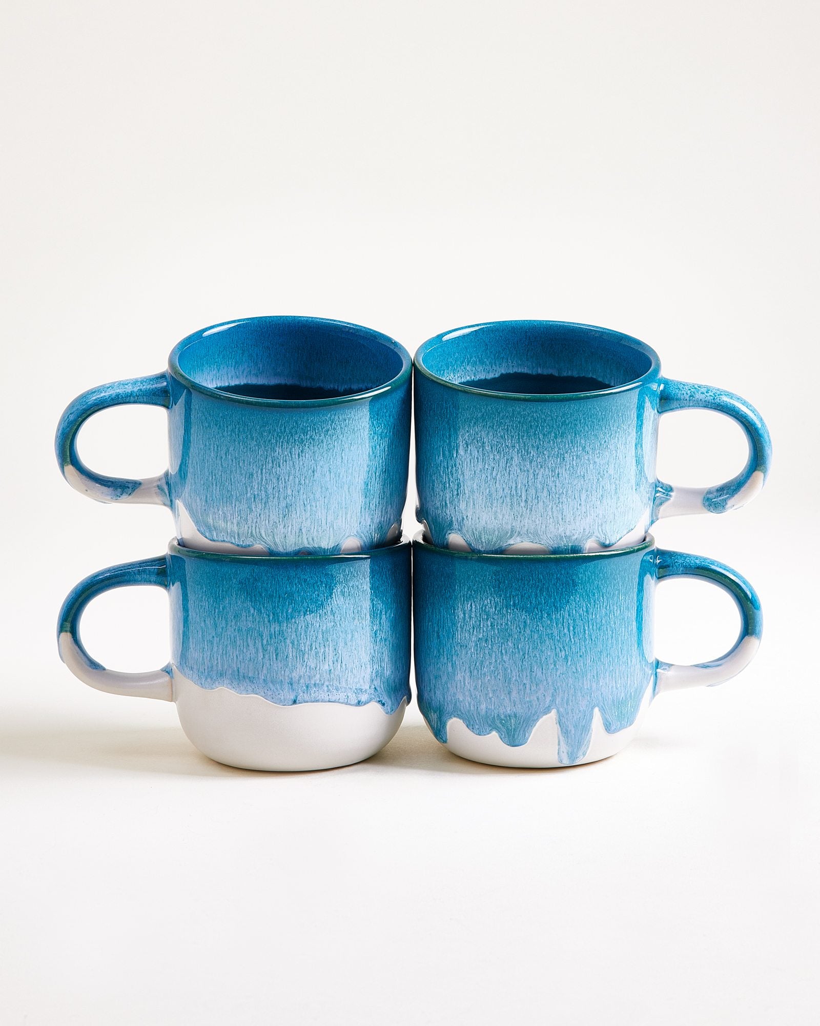 COIMBRA - LARGE MUG TURQUOISE SET OF 4