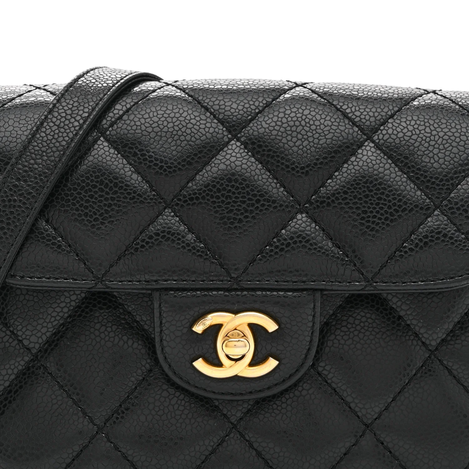 Caviar Quilted Mini Chain Flap Black