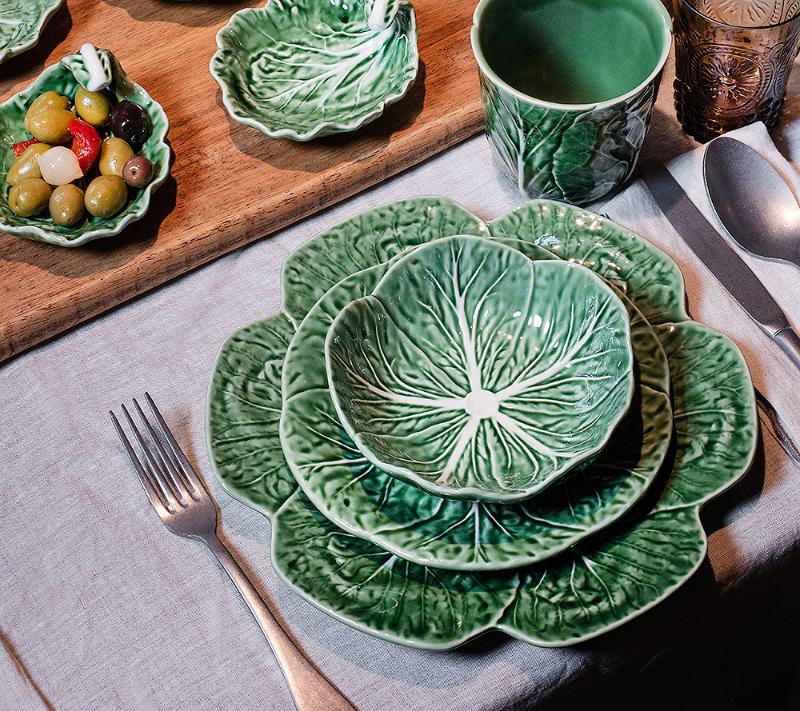 Cabbage skål kålblad 17,5 cm grønn