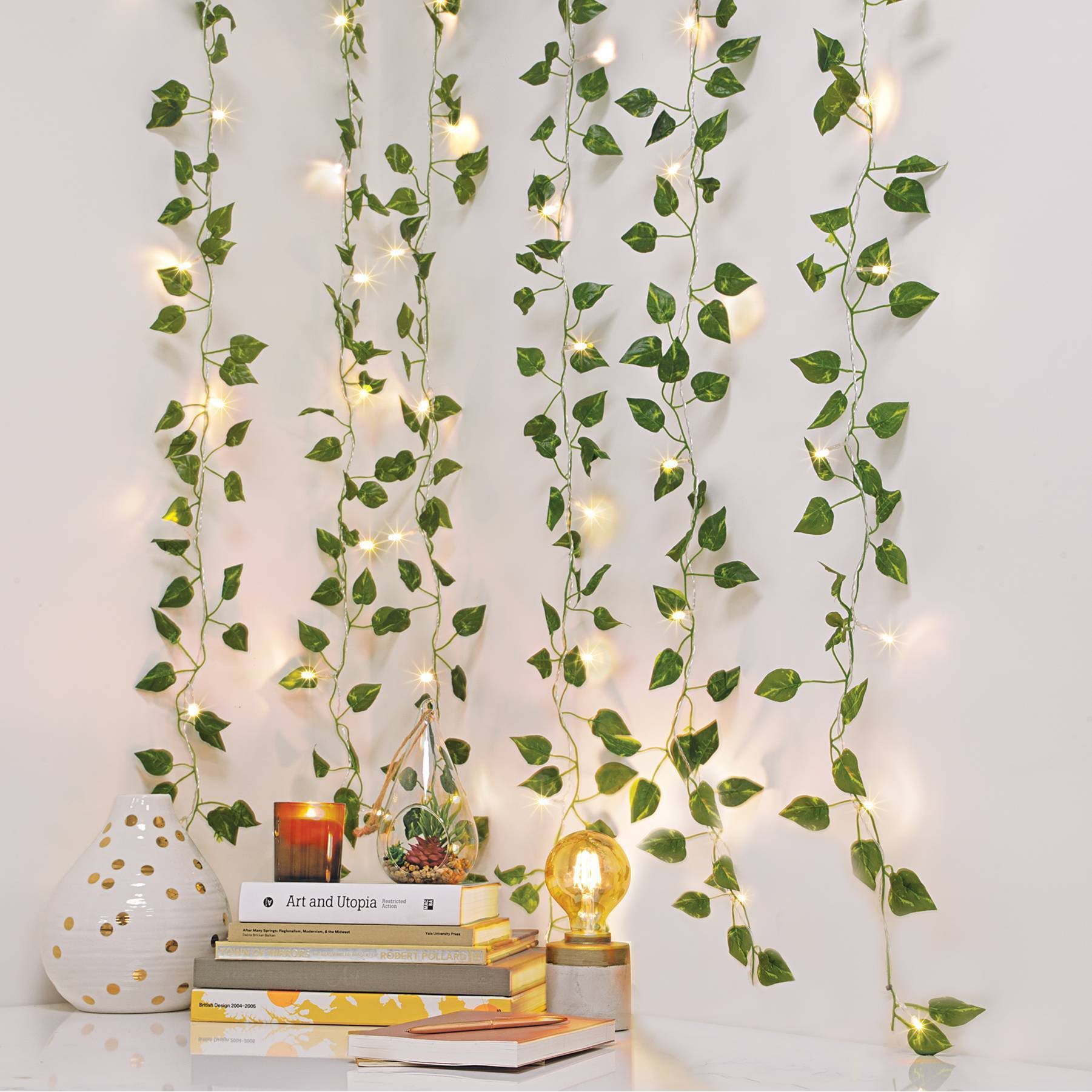 5' x 3.5' LED Vine Curtain String Lights Warm White - West & Arrow