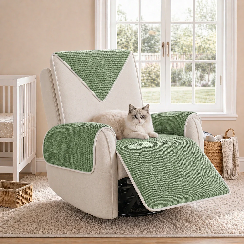 Waterproof Antimicrobial Simple Chenille Fabric Anti-scratch Recliner Slipcover