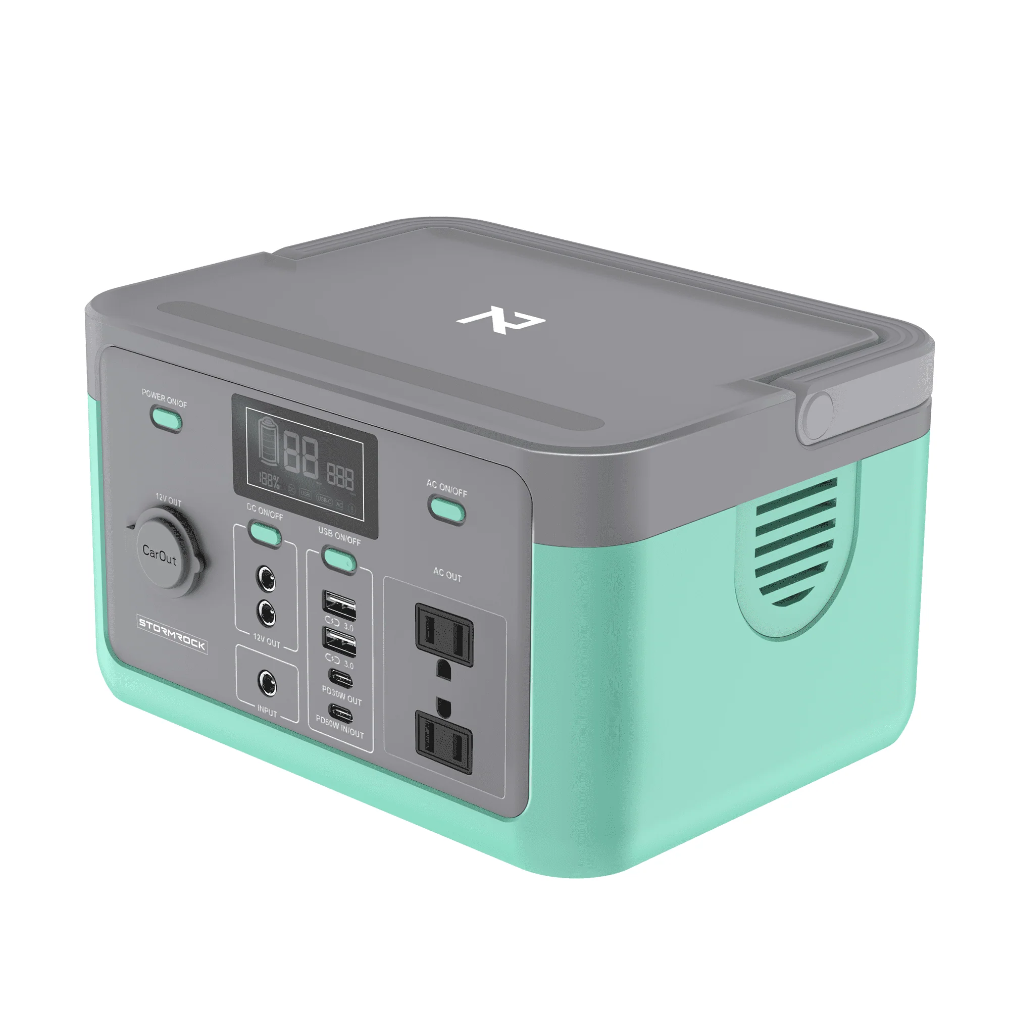 Portable Power Station 294 4Wh 110V/300W LiFePO4 Battery Solar Generator for Outdoor Camping(300W,Aquamarine)