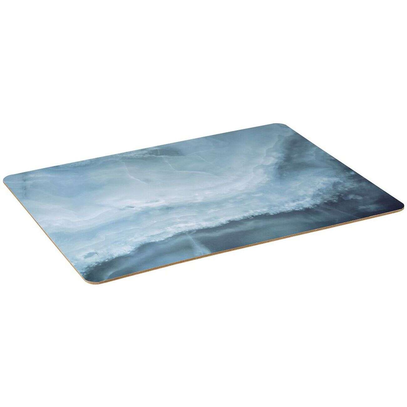 Set de table restangulaire plastique effet marbre Onyx bleu