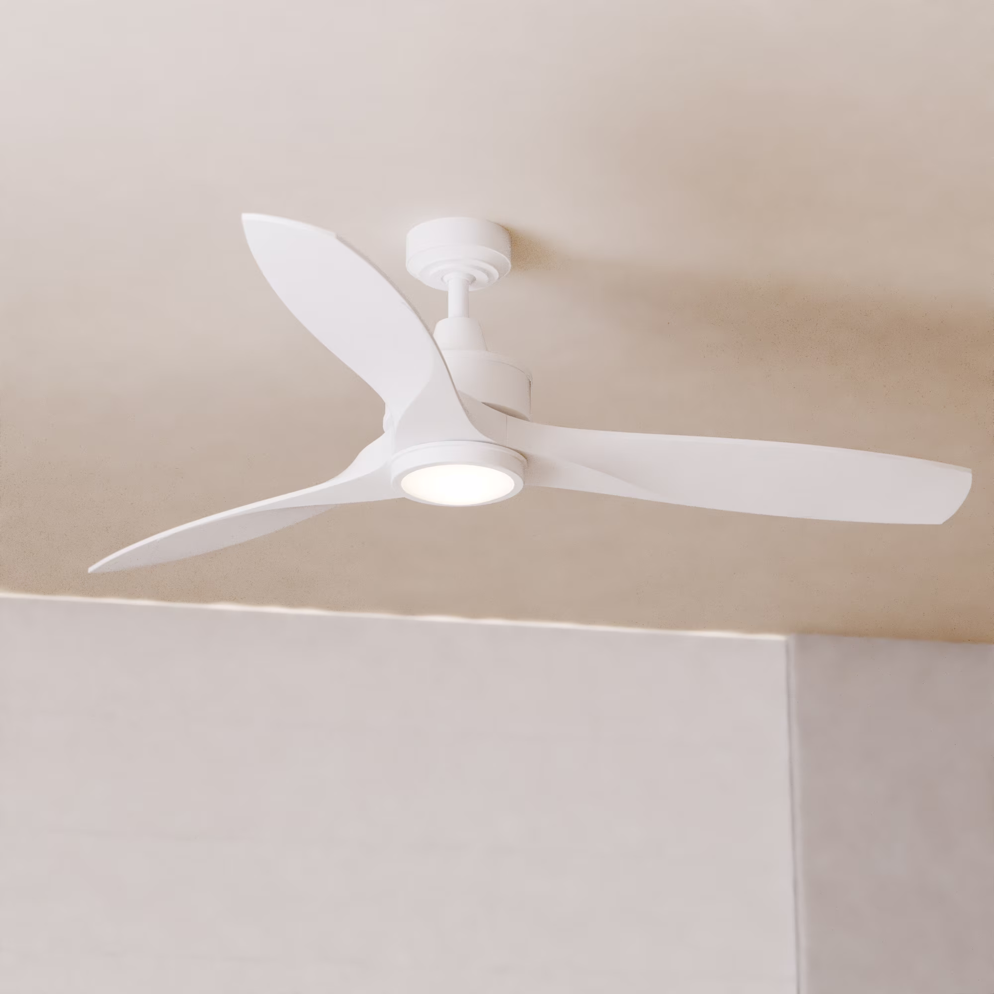 Curtiss Satin Brass Mid-Century Modern MCM Wood Propeller Ceiling Fan with LED Light Kit and Remote(Satin Brass) - Image 7