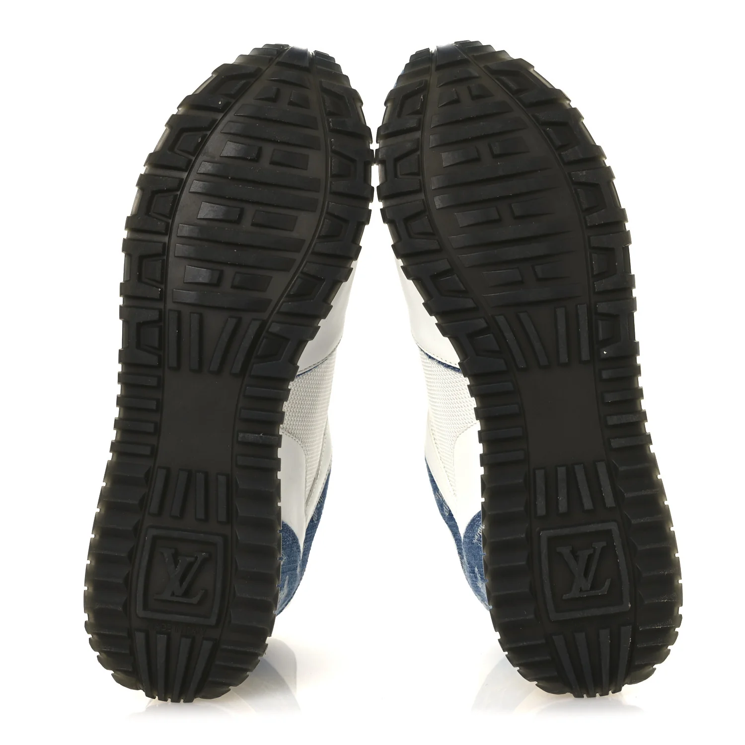 Calfskin Monogram Denim Run Away Sneakers 39 White