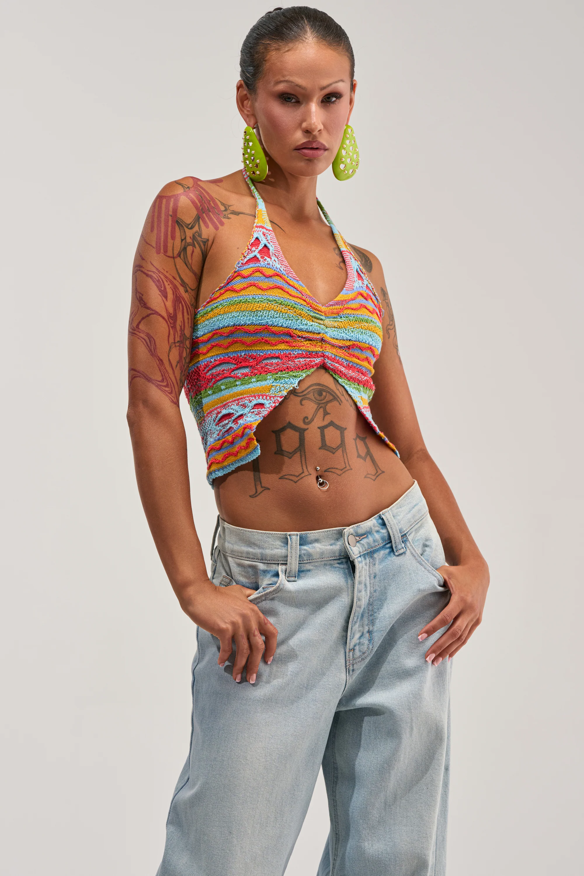 FEELS LIKE SUMMER KNIT HALTER TOP - Akira Store