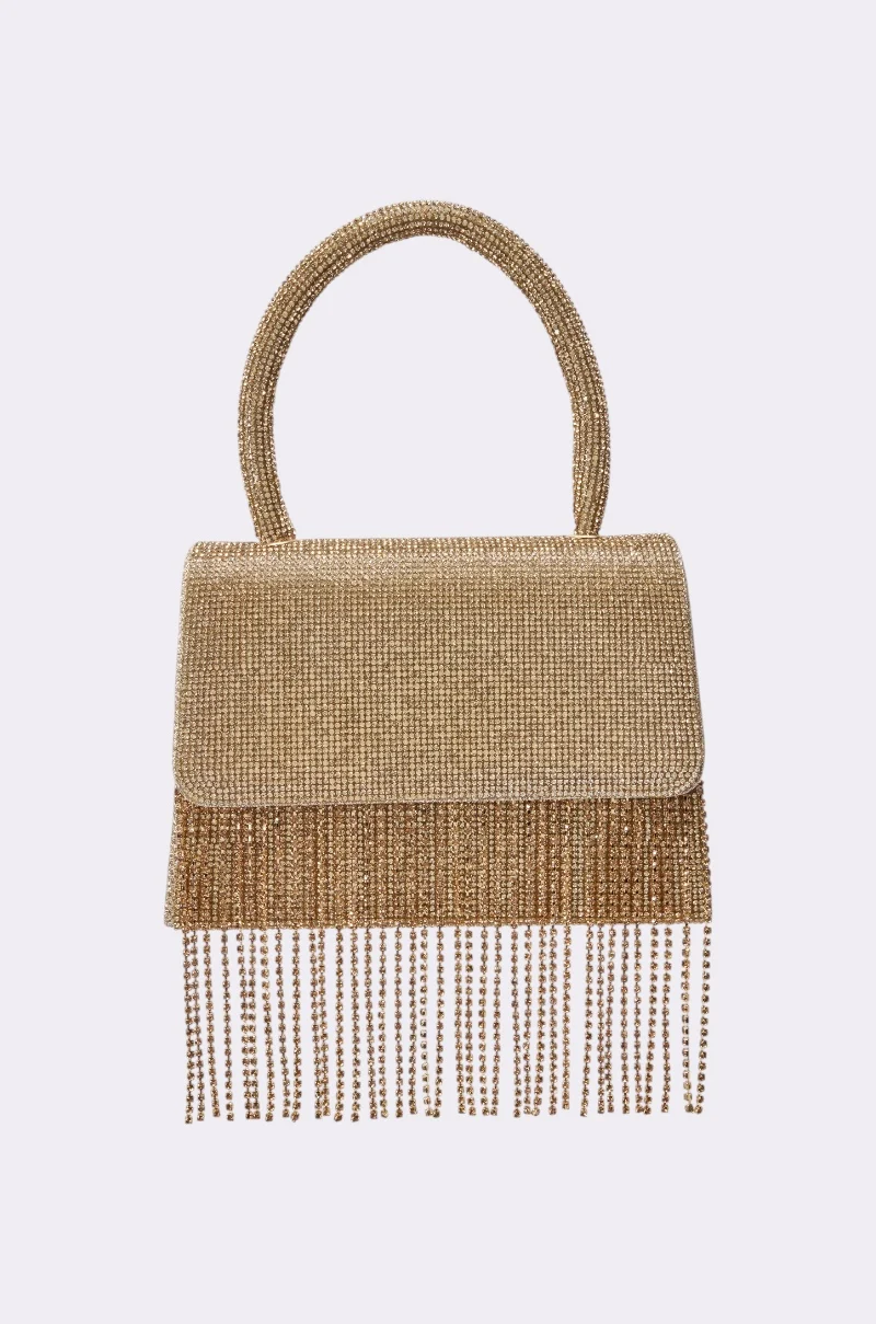 ON THE DANCE FLOOR BLING FRINGE PURSE - Akira Store