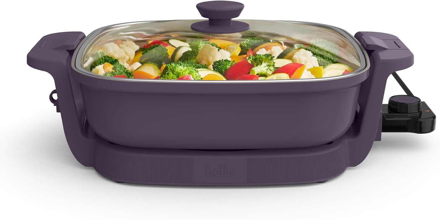 bella Fits-Anywhere™ SAUTE Make & Take Skillet, Non-Toxic, Ceramic, Oatmilk