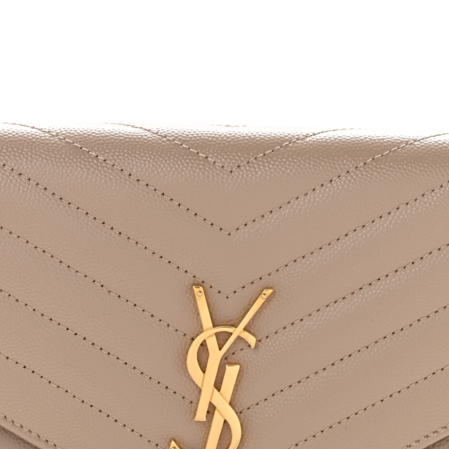 Grain De Poudre Matelasse Chevron Monogram Envelope Clutch Dark Beige