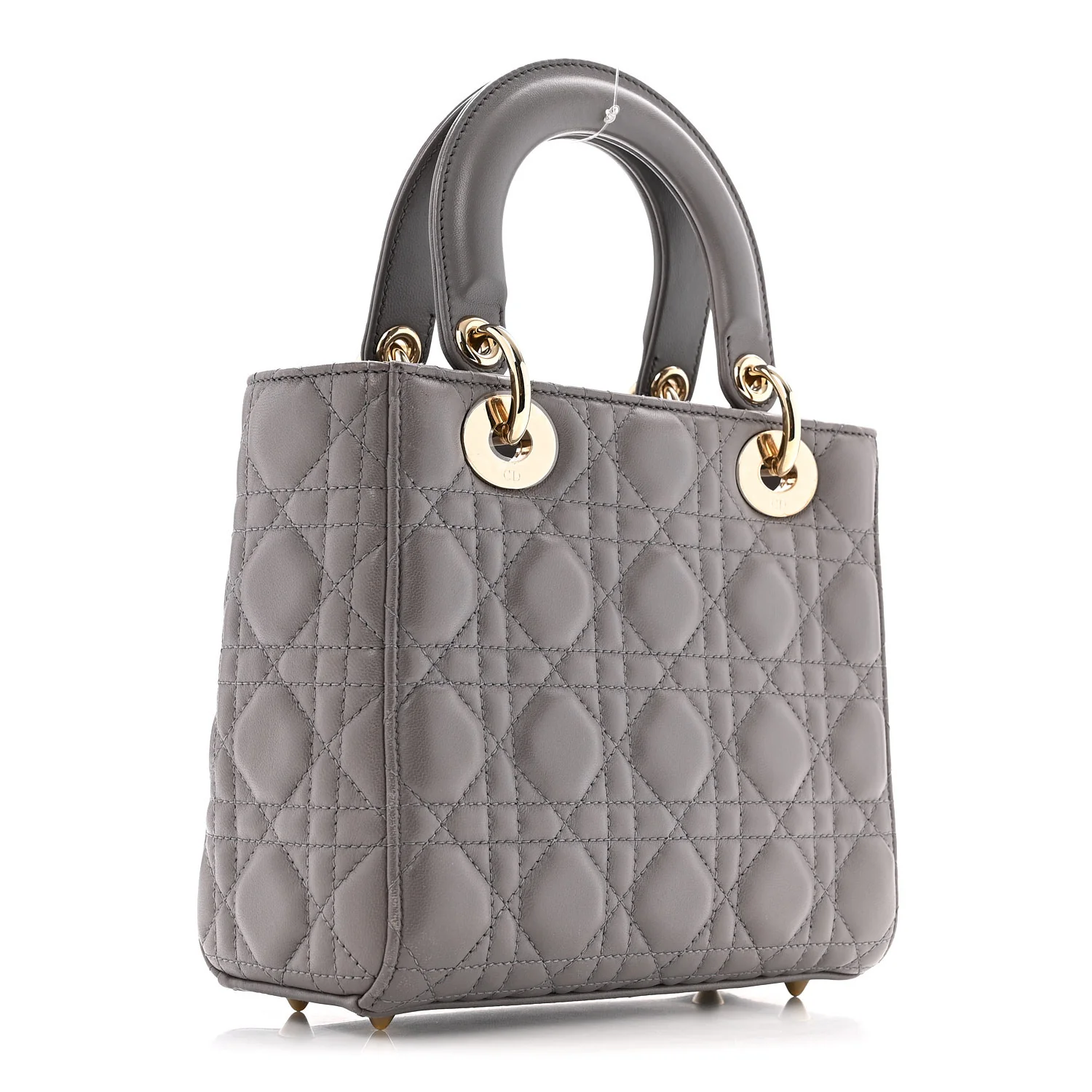 Lambskin Cannage Small Lady Dior Grey