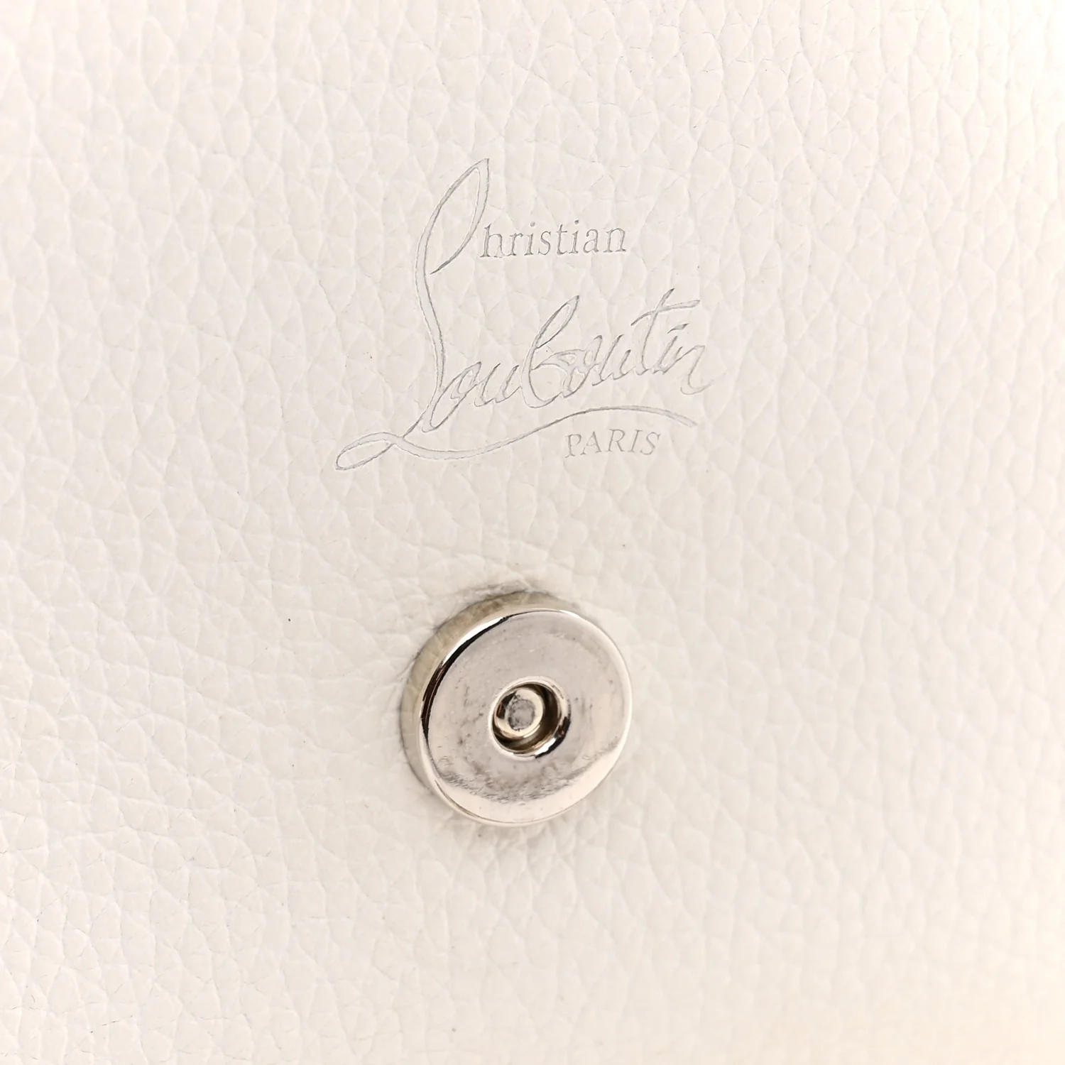 Calfskin Spikes Loubinthesky Paloma Wallet On Chain White
