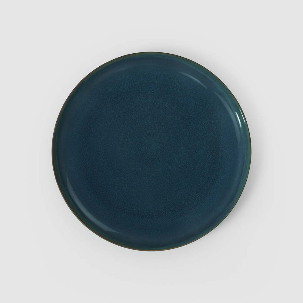 Crafted Dinner plate - Blue, 11.5'', Premium Porcelain