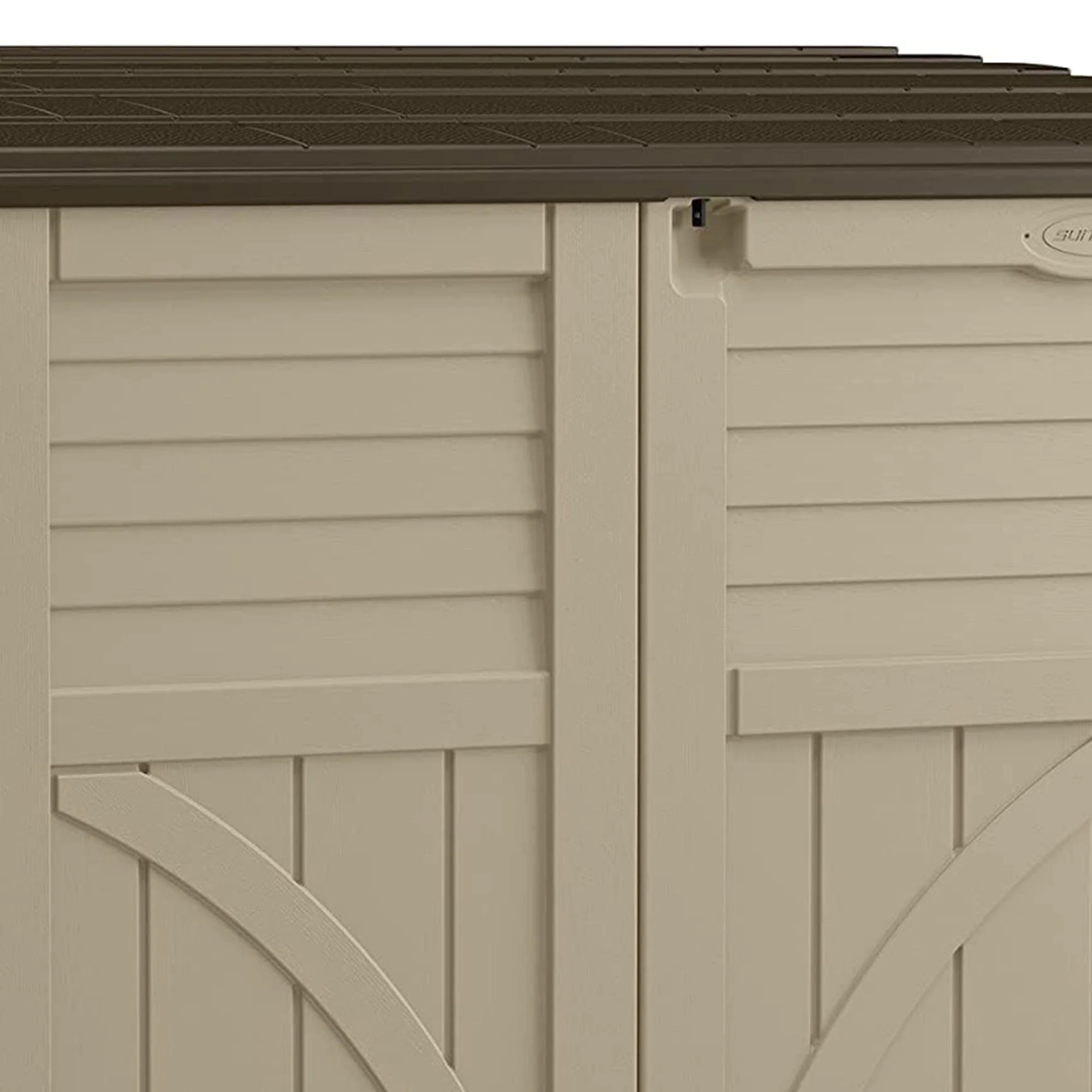 Suncast 34 Cubic ft Horizontal Compact Outdoor Storage Shed, Sand(Brown) Image 5