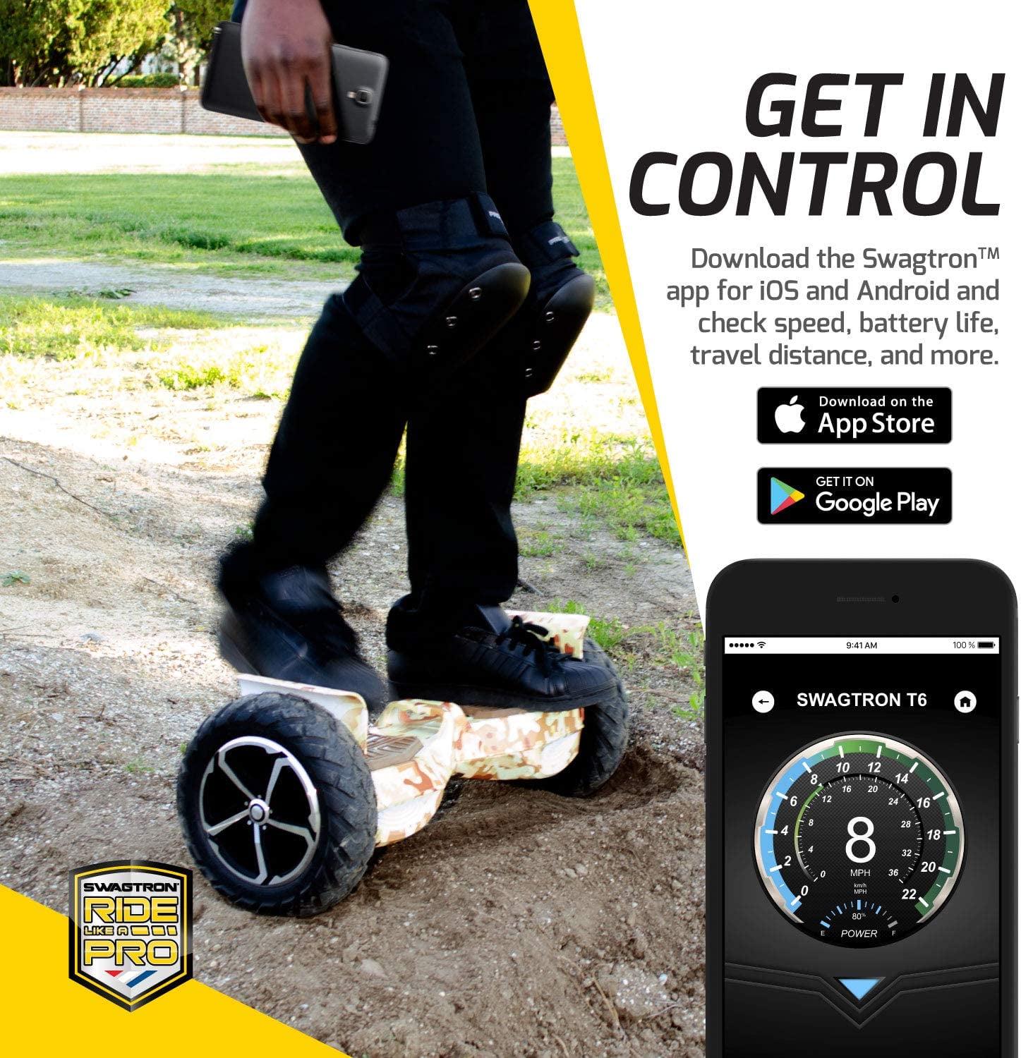 SWAGTRON Swagboard Outlaw Off - Road T6 - Handles Over 420 lb. up to 12 MPH. 10″ Rugged Tires