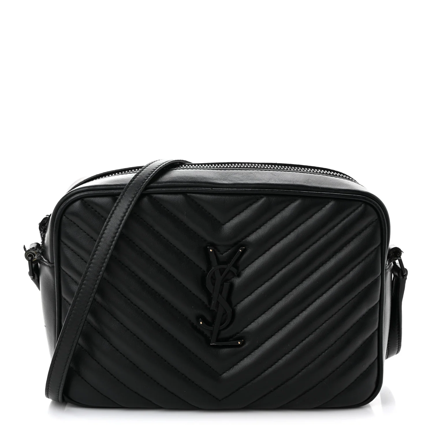 Calfskin Matelasse Monogram Monochrome Lou Camera Bag Black