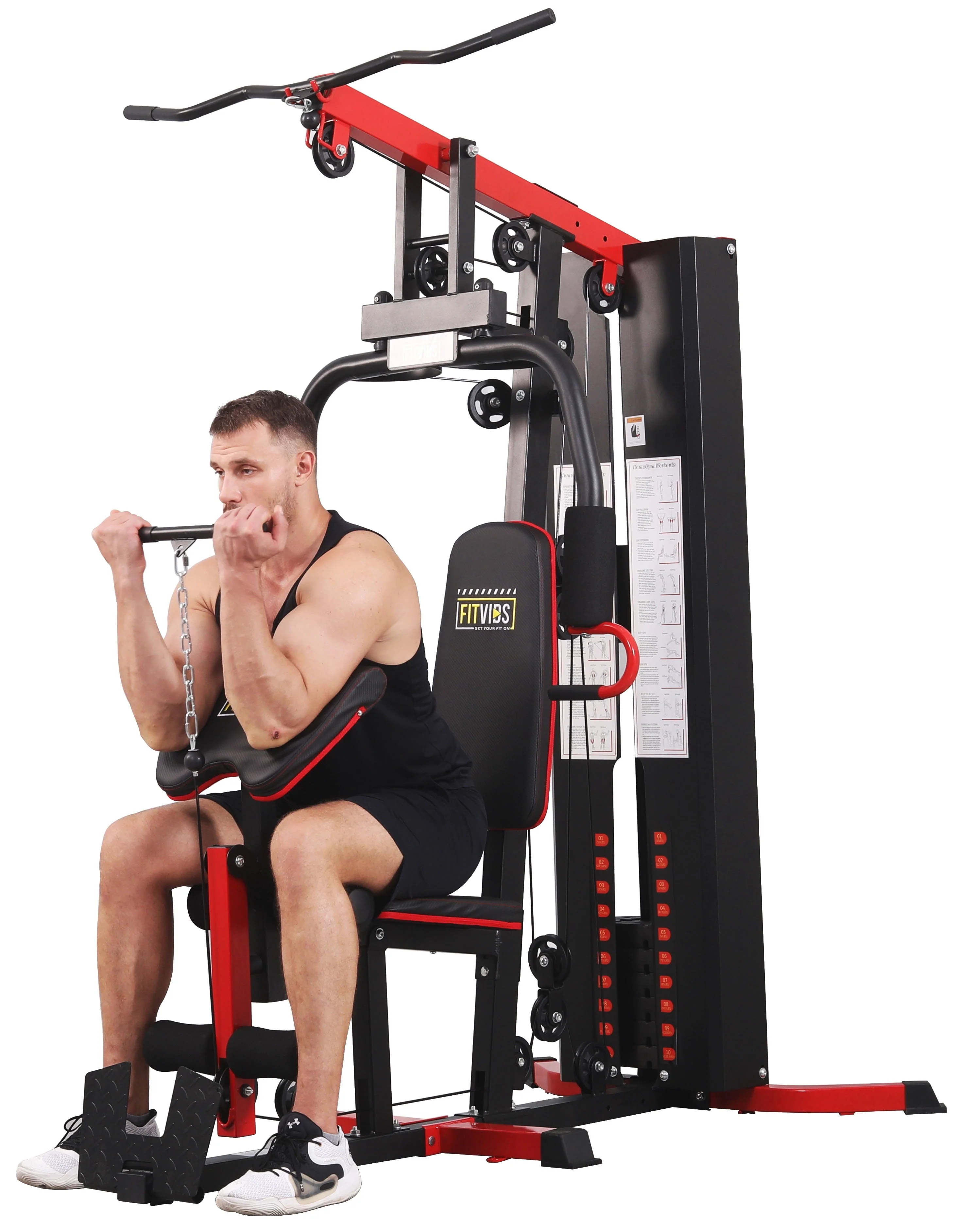 LX750 Home Gym System Workout Station with 330 Lbs of Resistance, 122 5 Lbs Weight Stack, One Station, Comes with Installation Instruction Video, Ships in 5 Boxes Image 9
