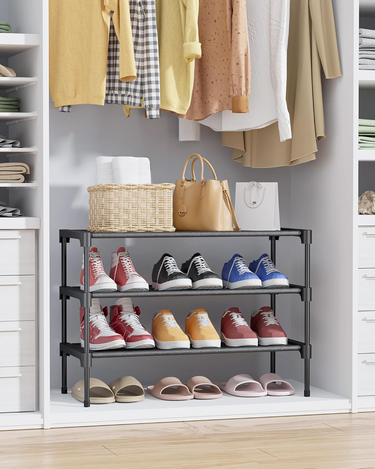 Kitsure Shoe Rack - Non-Woven Shoe Rack Shelf, 27.5