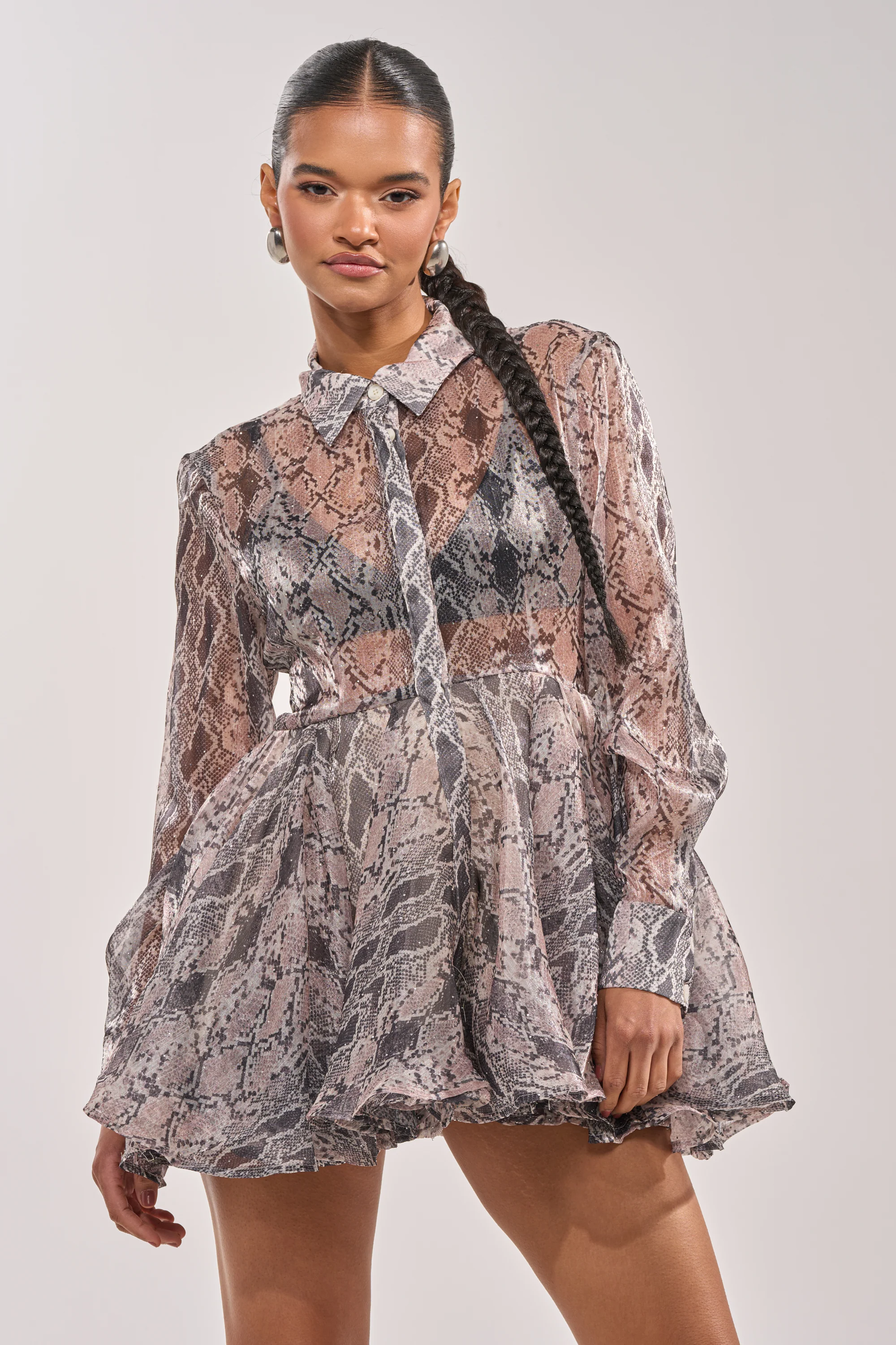 WILD RHYTHM SNAKE PRINT MINI DRESS - Akira Store
