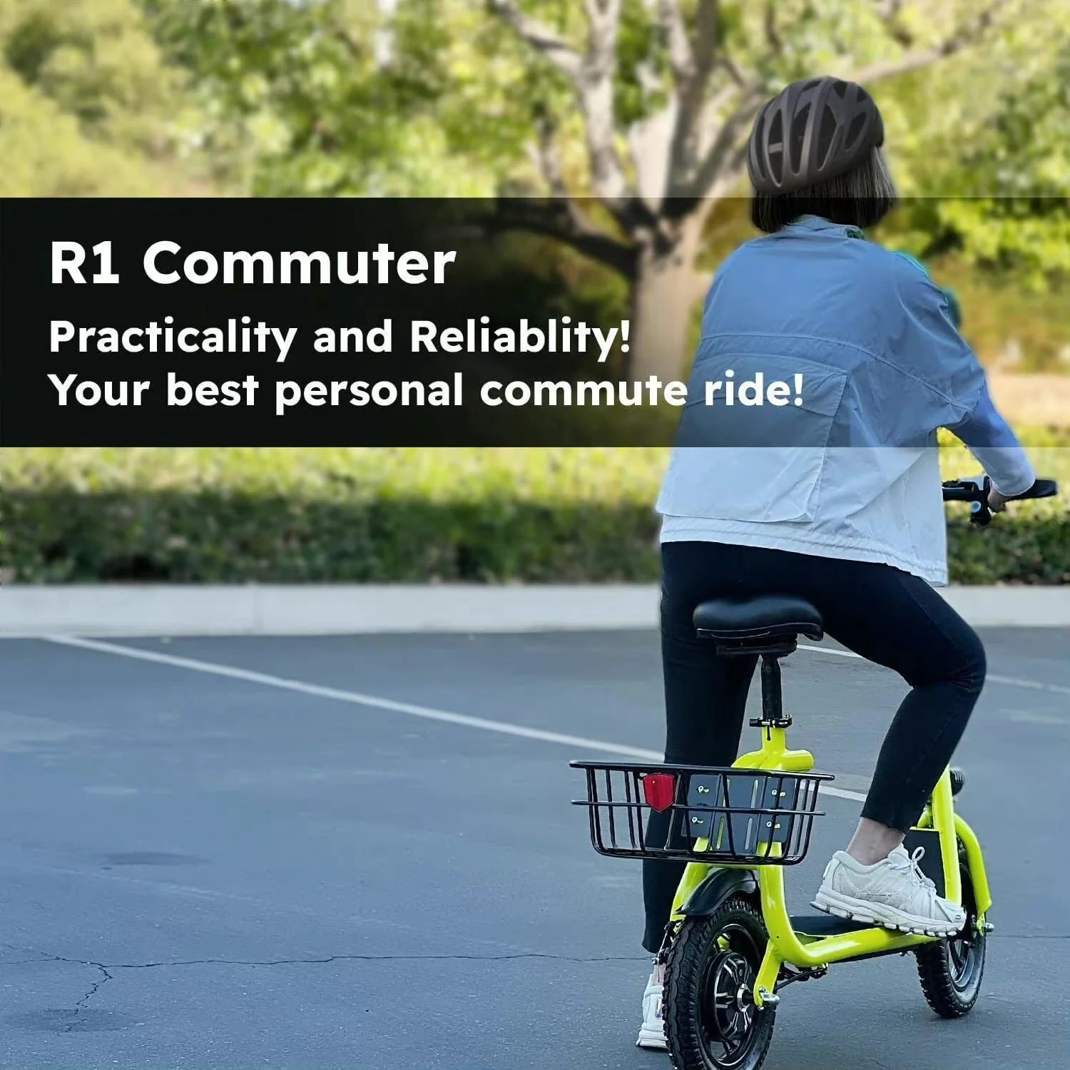Electric Scooter Ebike, 450W 36V 12.5 Miles Long-range Battery Foldable Easy Carry Portable Design, Adult Electric Bicycle Scooter Up to 15.5 mph Commuter Scooter, 12 in Tires Off-Road, Yellow - Image 7