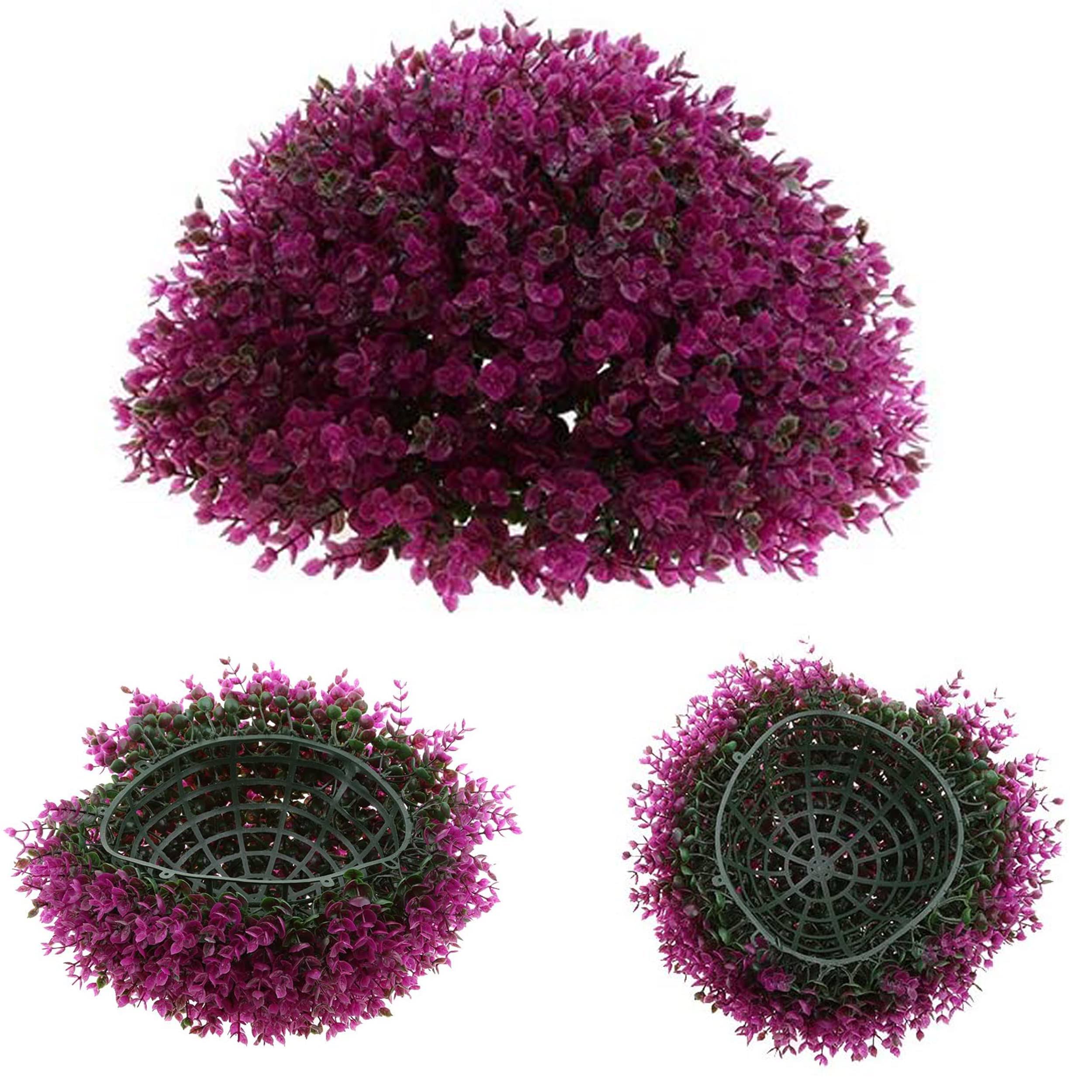 Raincol Artificial Topiary Trees Ball Shaped Indoor/Outdoor Faux Plants Ball Decorations - Purple 34cm(1PCS)