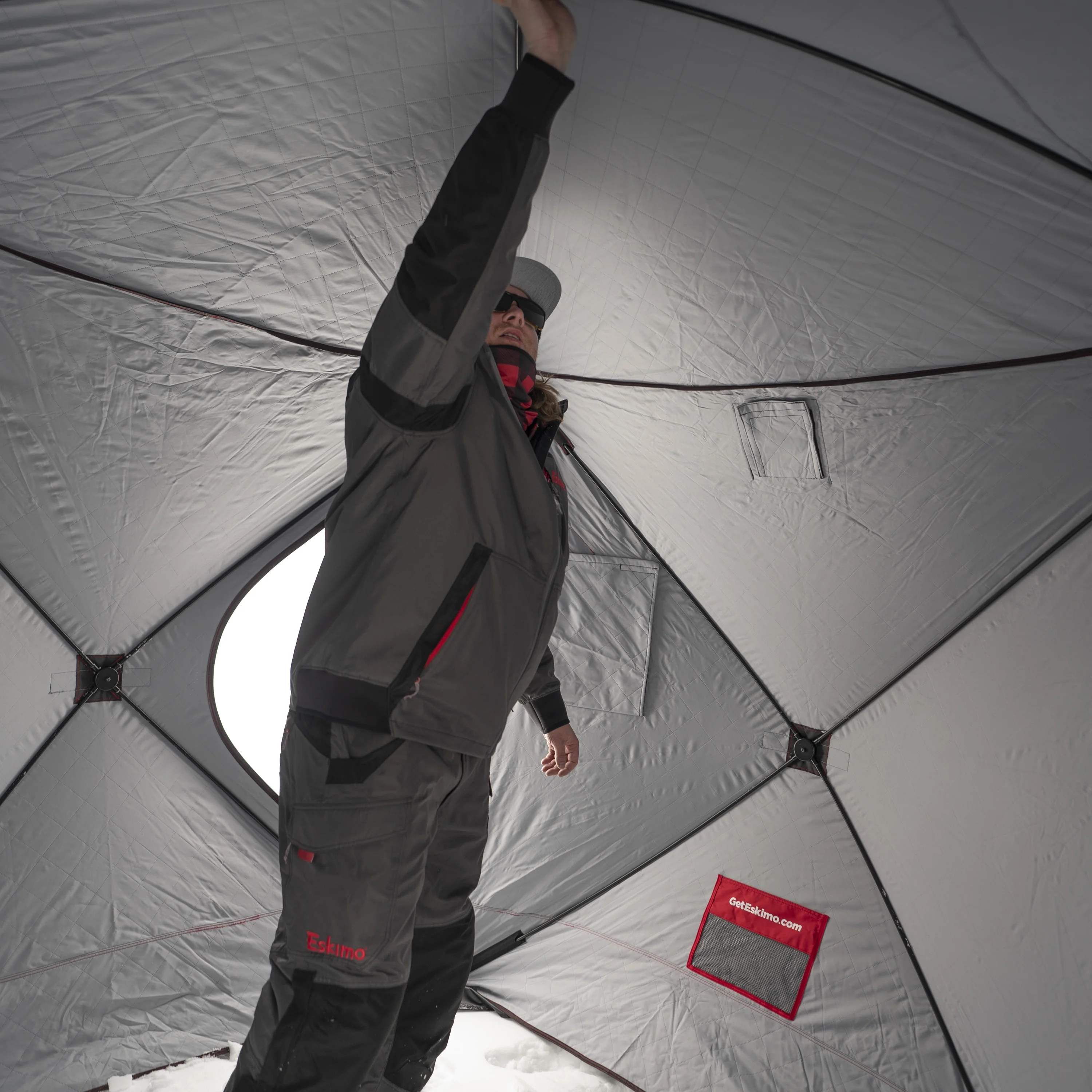 Outbreak�?450XD, Pop-up Portable Ice Shelter, Insulated, Red/Black, 4-5 Person Capacity, 40450(4-5 Person/Red/Black) - Image 10