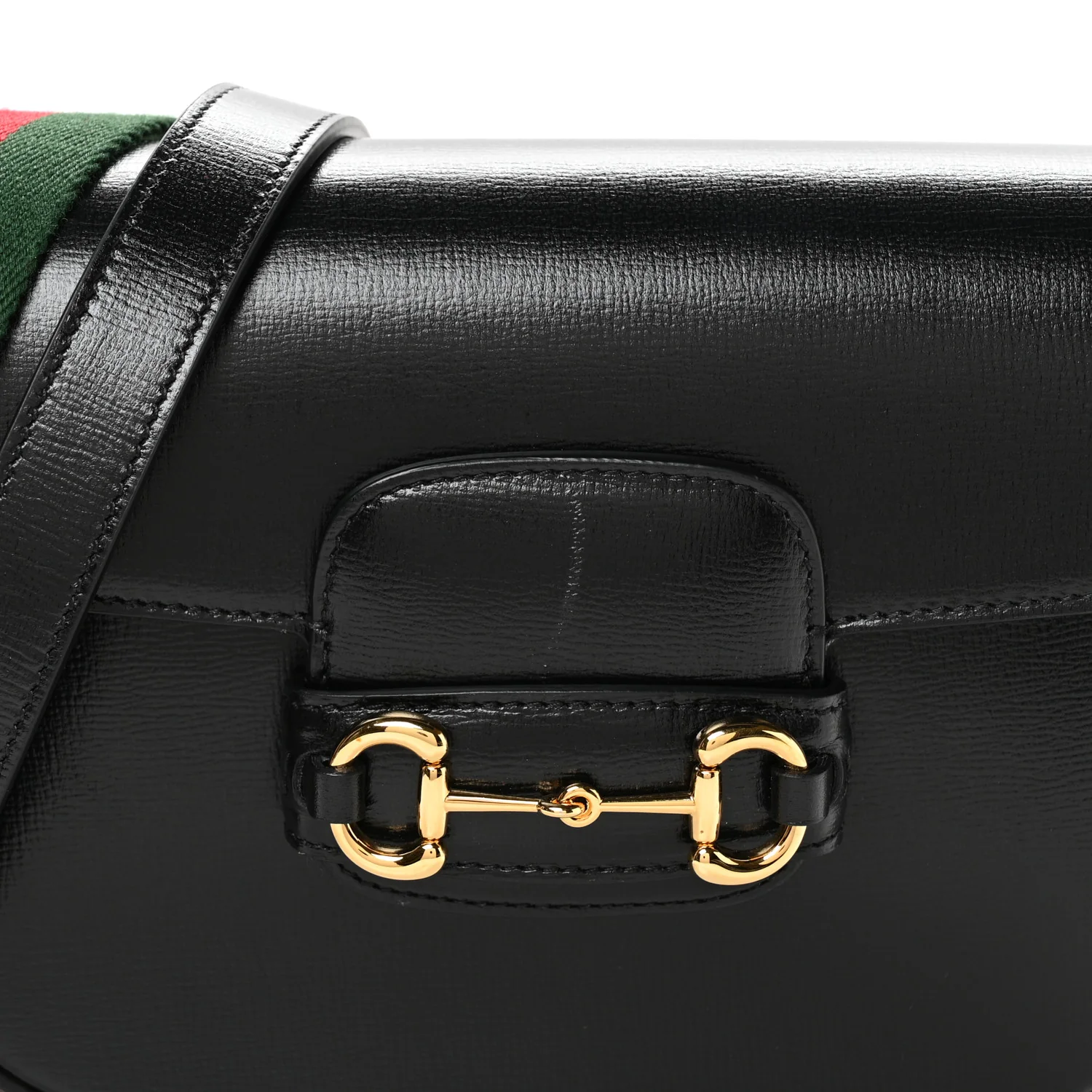 Azalea Calfskin Web Mini Horsebit 1955 Shoulder Bag Black