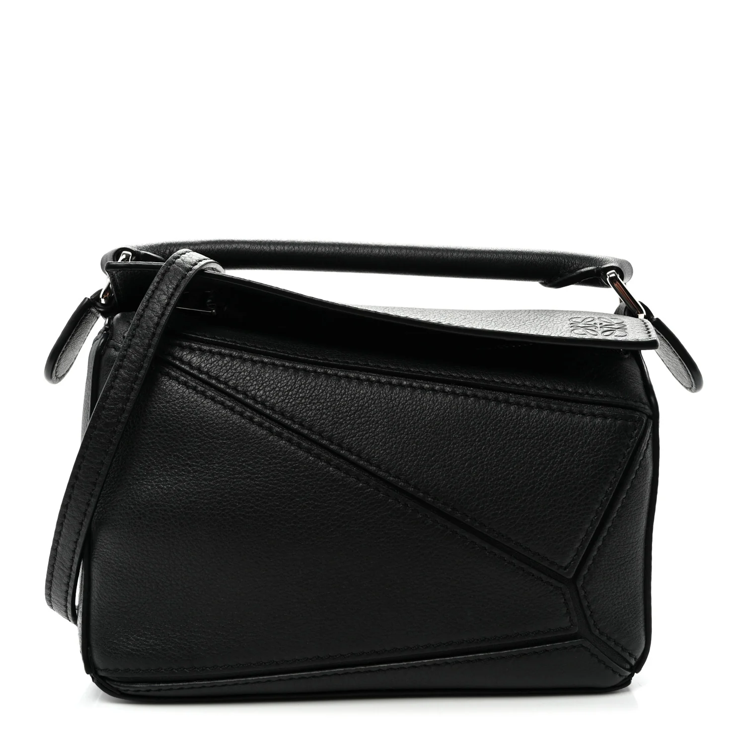 Calfskin Mini Puzzle Bag Black