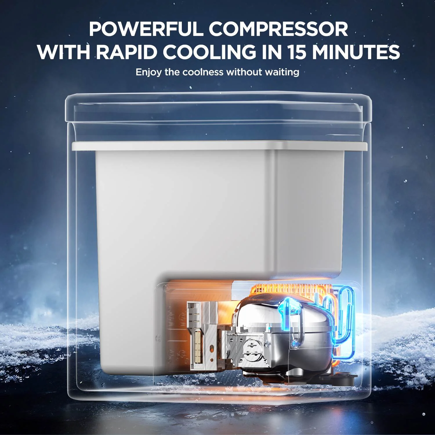 16L Backpack Refrigerator, 55W Portable Electric Fridge Freezer Compressor Cooler for Fast Cooling Down to -4��F with Ergonomic Backpack Design for Camping Car RV Home - Image 5