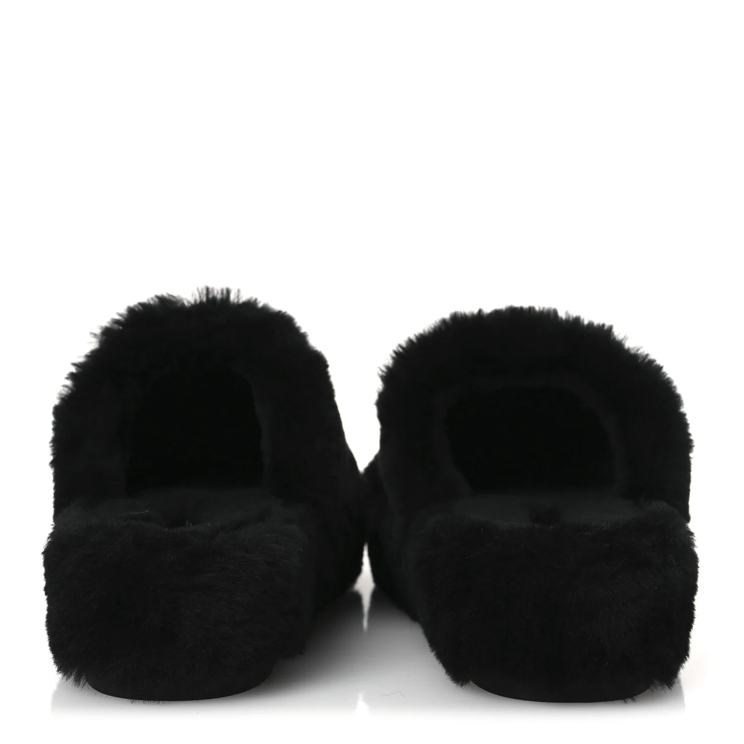 Shearling CC Flat Mules 40 Black
