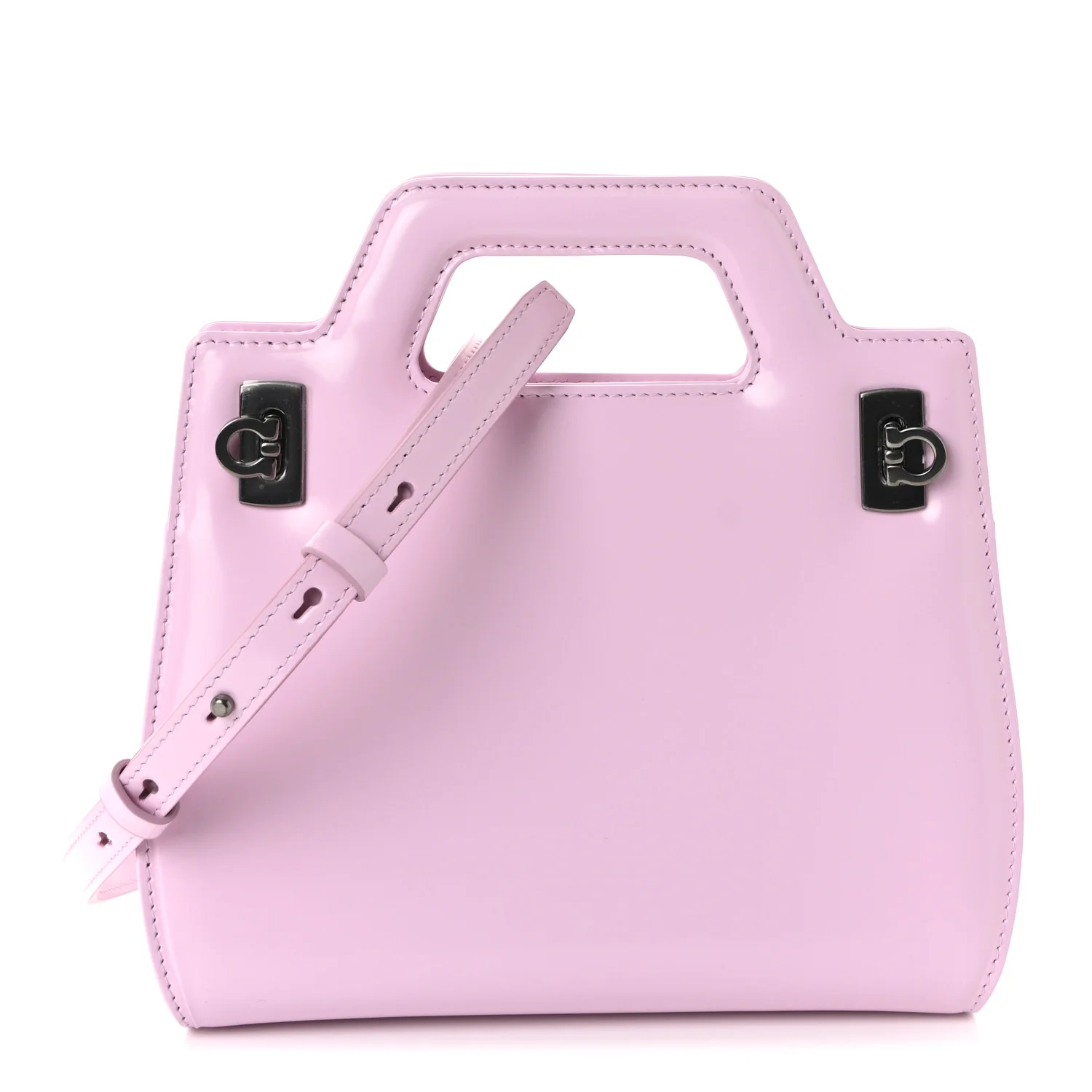 Brushed Calfskin Mini Wanda Top Handle Bag Bubble Gum
