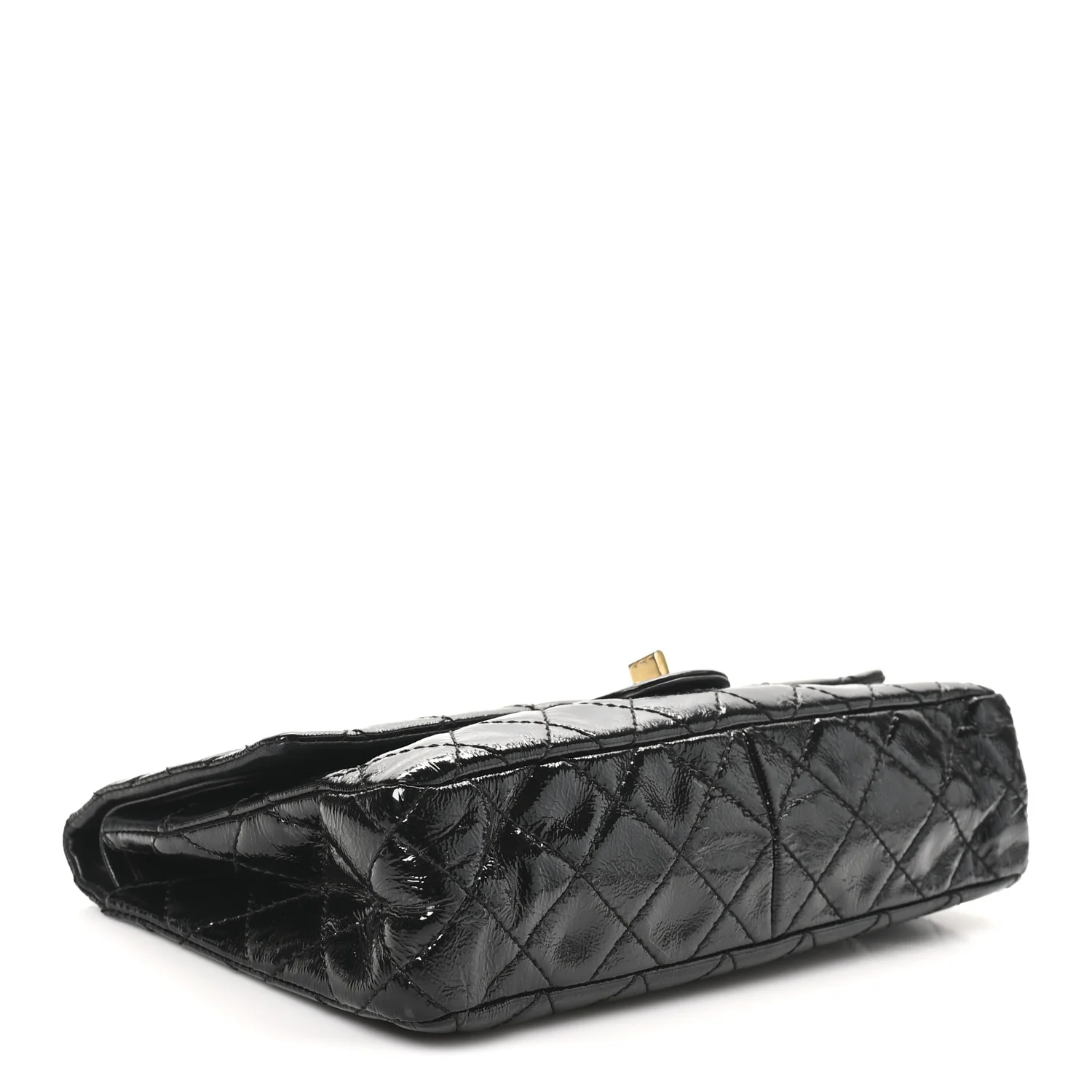 Distressed Patent Quilted 2.55 Reissue 226 Flap Black