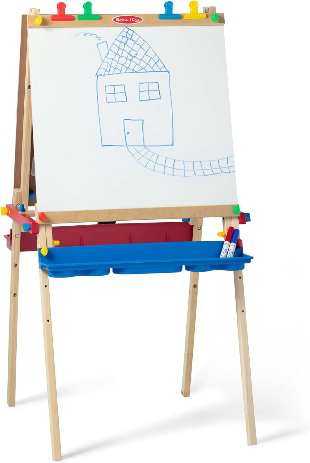 Standing Art Easel - Dry-Erase Board, Chalkboard, Paper Roller