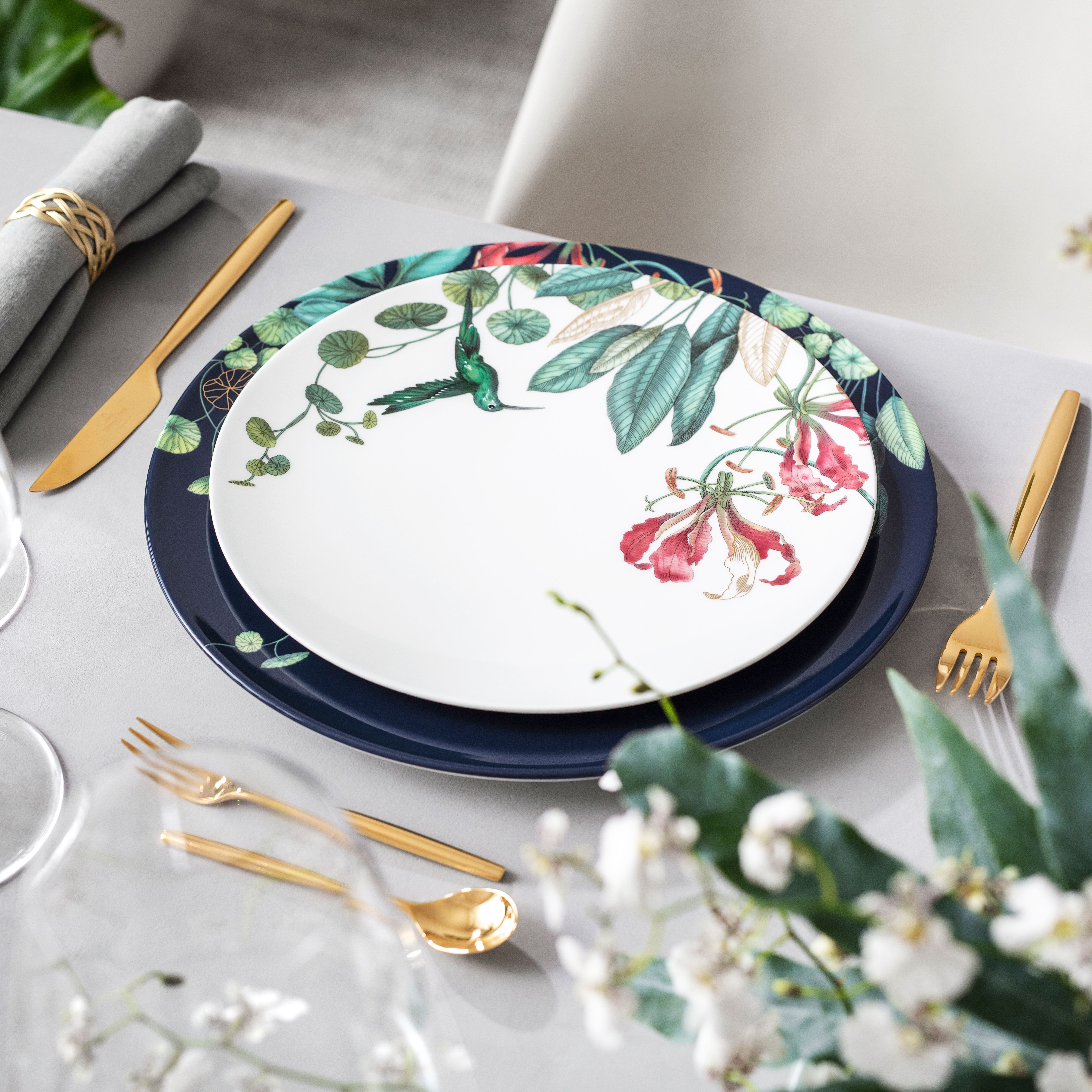 Avarua Serving Platter - Multi-colored, 13'', Premium Bone Porcelain