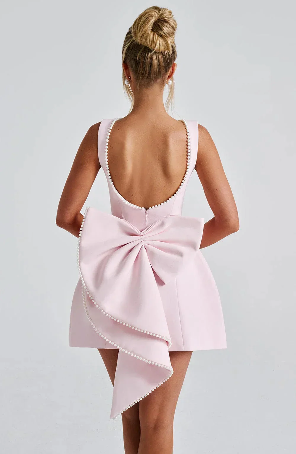 Robe de cocktail pour femme à dos noué