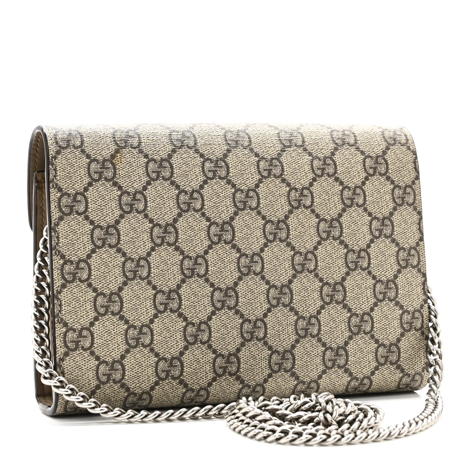 GG Supreme Monogram Mini Dionysus Chain Wallet Beige Taupe