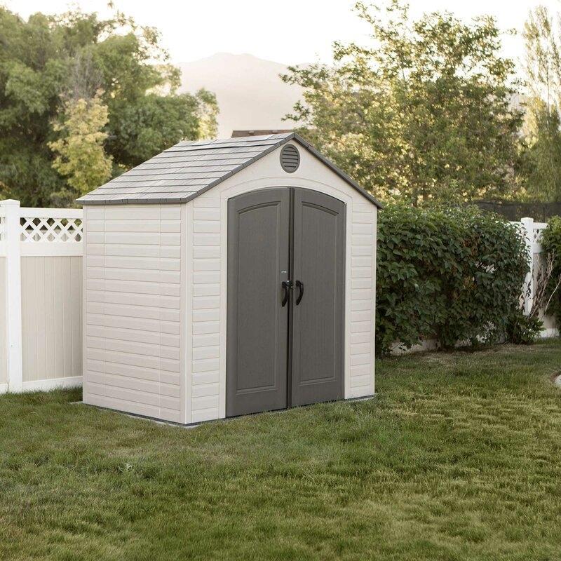 Abri de rangement en plastique de 2,4 m de large x 1,5 m de profondeur