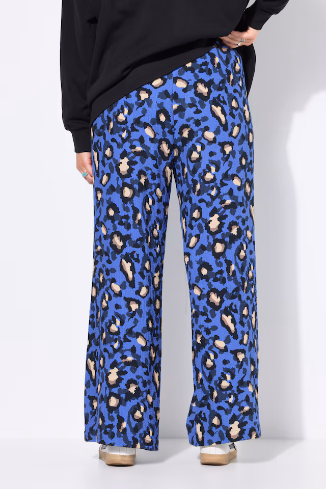 Colorful Leopard Print Elastic Waist Pants
