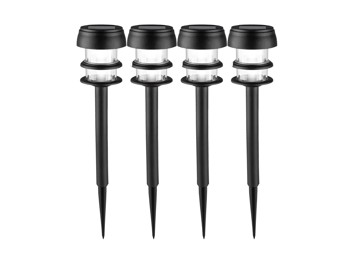 LIVARNO home Lot de 4 balises solaires  LED