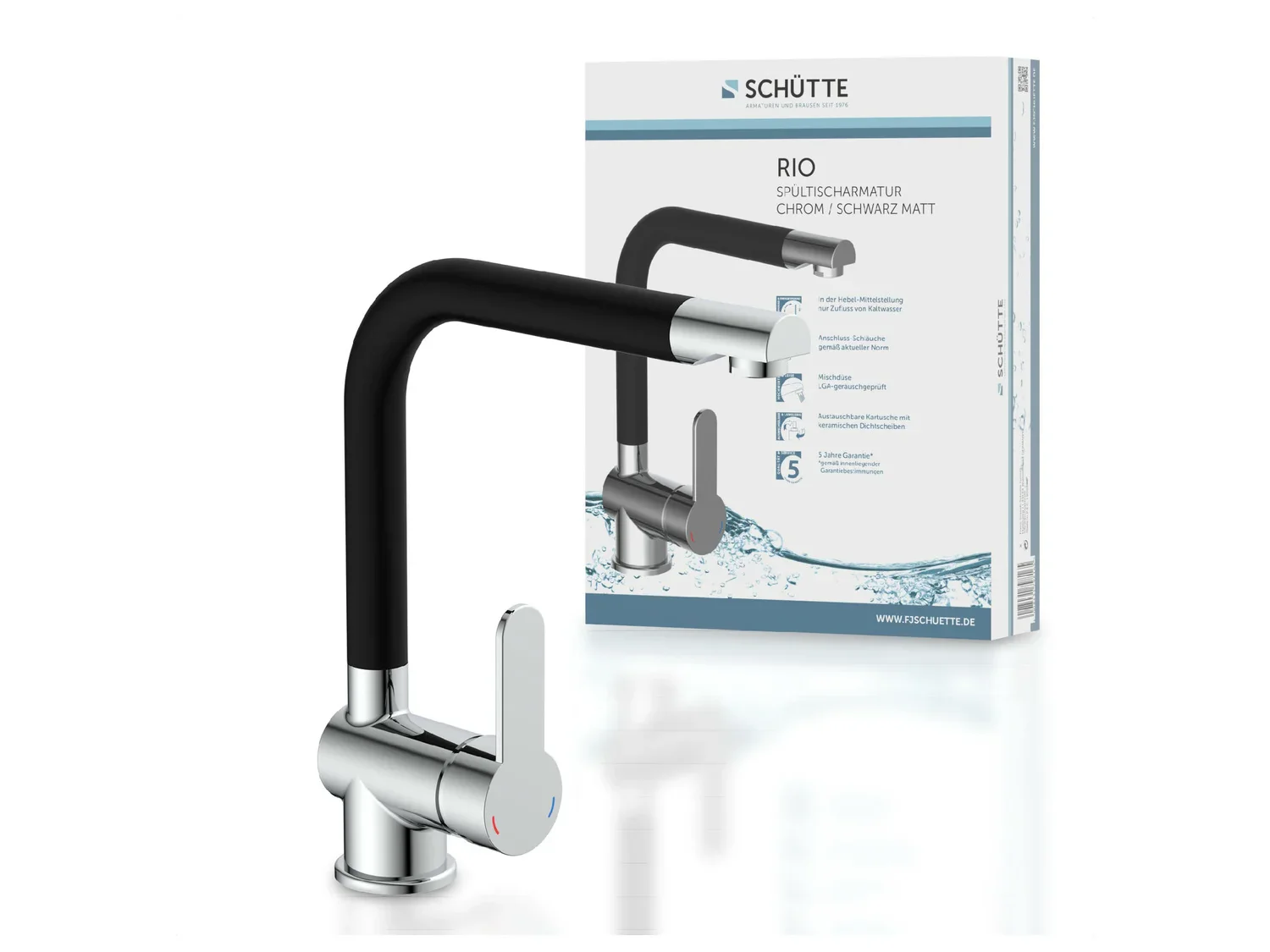 Schtte Mitigeur robinet de cuisine RIO, avec bec rtractable