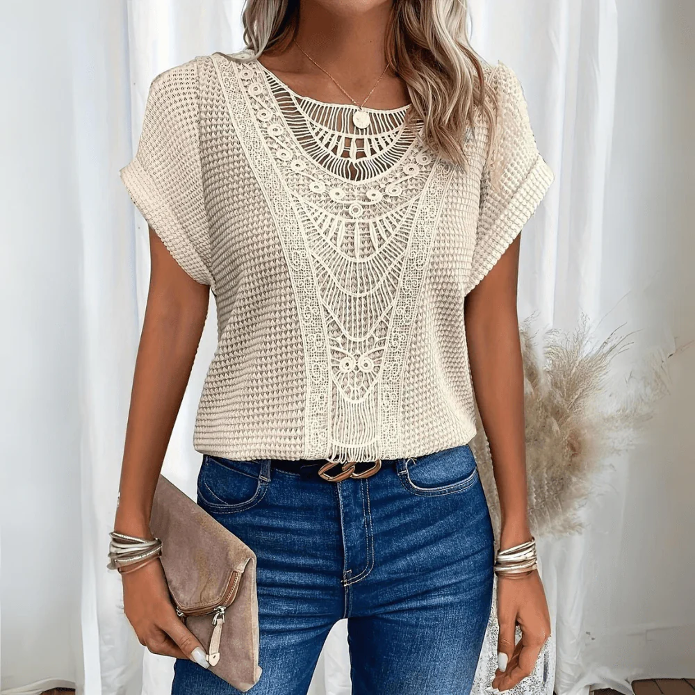 Karin - Blouse Élégante en Dentelle
