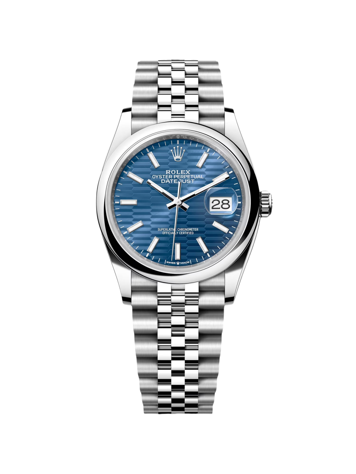 【Super Clone】RLX  Datejust 36mm 126200 Oyster Perpetual Blue Fluted Motif Dial Jubilee Stainless Steel