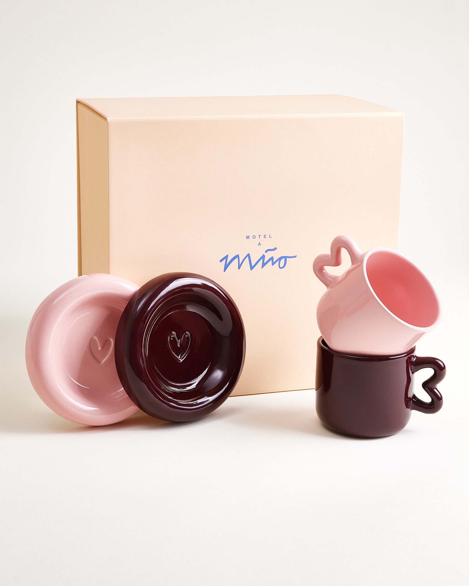 SEIA - GIFT SET HEART PINK BURGUNDY 5 PIECES