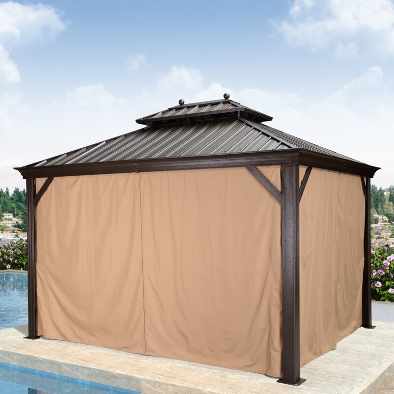 Gazebo de patio en aluminium de 3,66 m de large x 3,05 m de profondeur